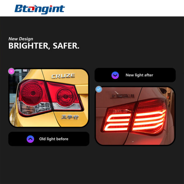 For 2009‑2014 Chevrolet Cruze Tail Light Assembly, Modified Mercedes‑Benz Style LED Rear Tail Lights.