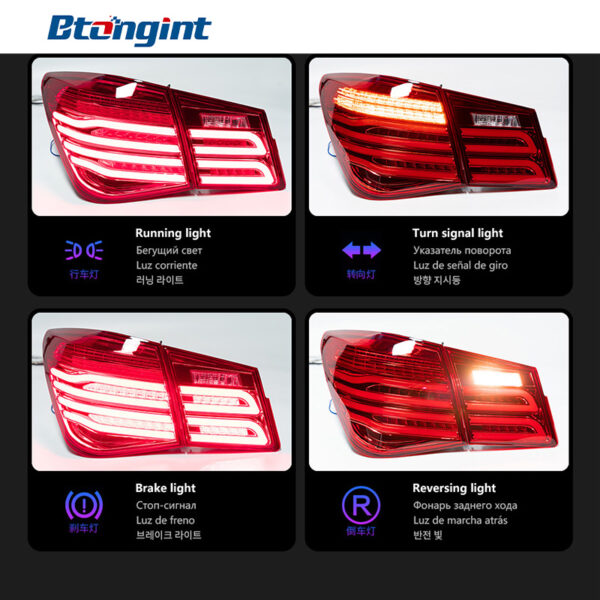 For 2009‑2014 Chevrolet Cruze Tail Light Assembly, Modified Mercedes‑Benz Style LED Rear Tail Lights.