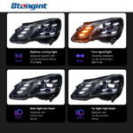 For 2010‑2013 Mercedes‑Benz E‑Class W212 Headlight Assembly, Upgrade LED Lens DRL Sequential Turn Signal Lamp