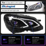 For 2010‑2015 Mercedes‑Benz E‑Class W212 Headlight Assembly, Old To New LED Headlamp With DRL