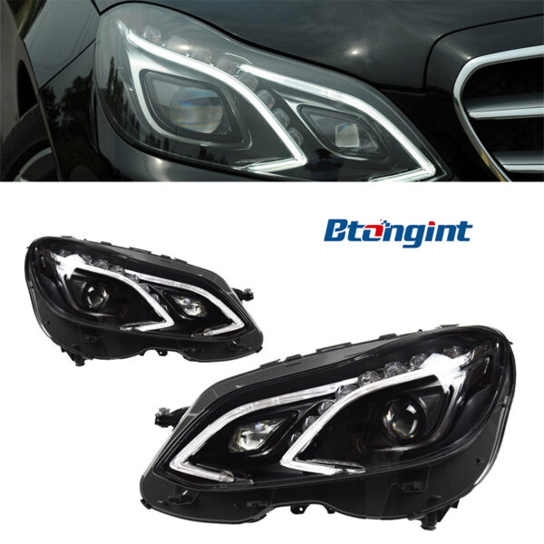 For 2010‑2015 Mercedes‑Benz E‑Class W212 Headlight Assembly, Old To New LED Headlamp With DRL