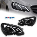 For 2010‑2015 Mercedes‑Benz E‑Class W212 Headlight Assembly, Old To New LED Headlamp With DRL
