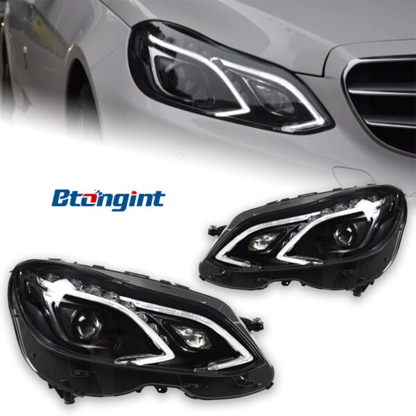 For 2010‑2015 Mercedes‑Benz E‑Class W212 Headlight Assembly, Old To New LED Headlamp With DRL
