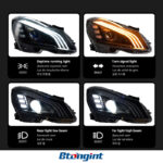 For 2011‑2014 Mercedes‑Benz C‑Class W204 Headlight Assembly C200 C260 Upgrade LED Lens Signal Lamp