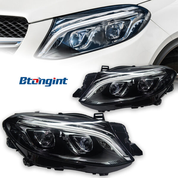 For 2012‑2015 Mercedes‑Benz GLE W166 Headlight Assembly, Upgrade LED Lens Headlight & Daytime Running Light