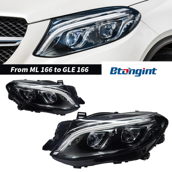 For 2012‑2015 Mercedes‑Benz GLE W166 Headlight Assembly, Upgrade LED Lens Headlight & Daytime Running Light