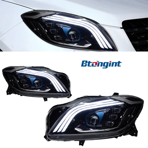 For 2012‑2015 Mercedes‑Benz ML W166 Headlight Assembly, Upgrade Maybach‑Style LED DRL Sequential Turn Signal