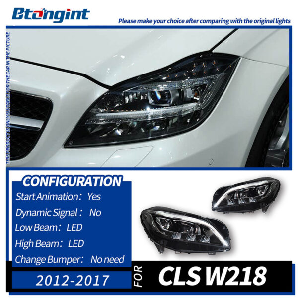 For 2012‑2017 Mercedes‑Benz CLS W218 Headlight Assembly CLS260 CLS320 Upgrade High‑Spec LED Headlamp