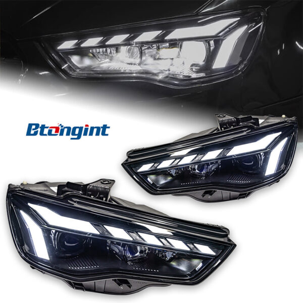 For 2013-2016 Audi A3 8V Headlight Assembly – RS Style LED Projector Headlights with Sweeping DRL & Sequential Turn Signal