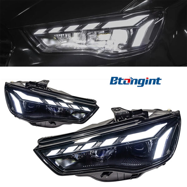 For 2013-2016 Audi A3 8V Headlight Assembly – RS Style LED Projector Headlights with Sweeping DRL & Sequential Turn Signal