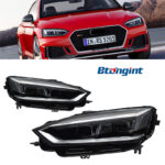 For 2017‑2020 Audi A5 Headlight Assembly Retrofit LED Projector Headlamp, DRL & Sequential Turn Signa