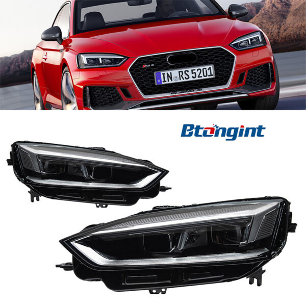 For 2017‑2020 Audi A5 Headlight Assembly Retrofit LED Projector Headlamp, DRL & Sequential Turn Signa