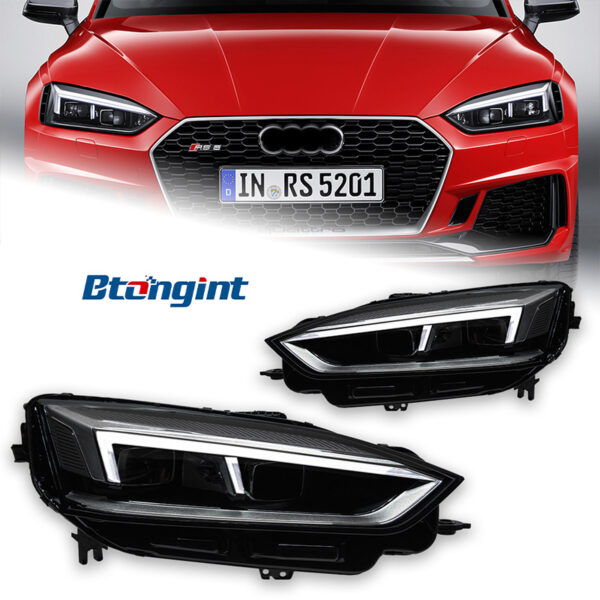 For 2017‑2020 Audi A5 Headlight Assembly Retrofit LED Projector Headlamp, DRL & Sequential Turn Signa