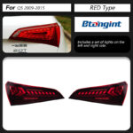 For 2009‑2015 Audi Q5 Tail Light Assembly Retrofit Q7‑Style Dynamic LED Sequential Flowing Turn Signal Rear Lamp