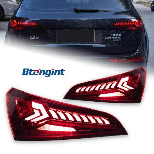 For 2009‑2015 Audi Q5 Tail Light Assembly Retrofit Q7‑Style Dynamic LED Sequential Flowing Turn Signal Rear Lamp