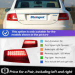 For 2005‑2008 Audi A6L C6 Tail Light Assembly Retrofit LED Running Brake Rear Fog Lamp, Sequential Flowing Turn Signal