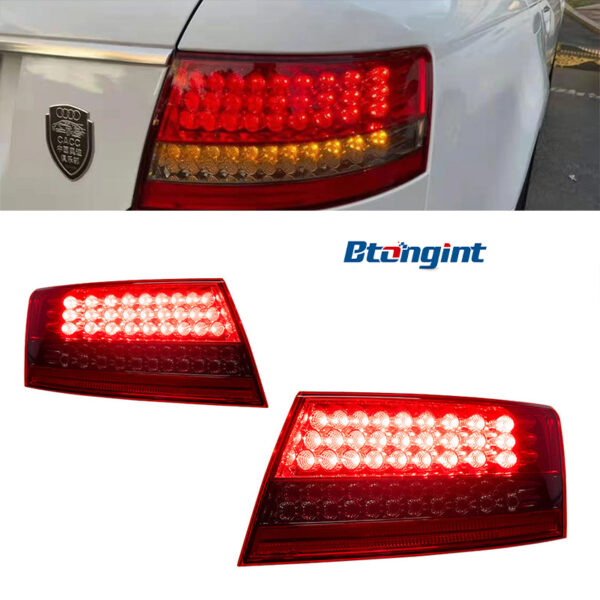 For 2005‑2008 Audi A6L C6 Tail Light Assembly Retrofit LED Running Brake Rear Fog Lamp, Sequential Flowing Turn Signal