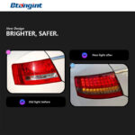 For 2005‑2008 Audi A6L C6 Tail Light Assembly Retrofit LED Running Brake Rear Fog Lamp, Sequential Flowing Turn Signal