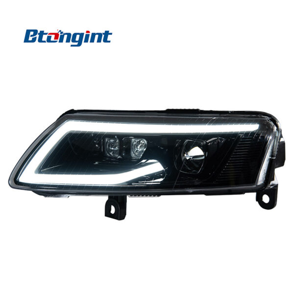 For 2005‑2011 Audi A6 C6 Retrofit Rolls‑Royce‑Style LED Bi‑Xenon Projector Headlight Assembly, Sequential Turn Signal Head Lamp