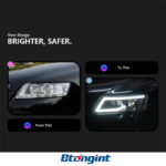 For 2005‑2011 Audi A6 C6 Retrofit Rolls‑Royce‑Style LED Bi‑Xenon Projector Headlight Assembly, Sequential Turn Signal Head Lamp