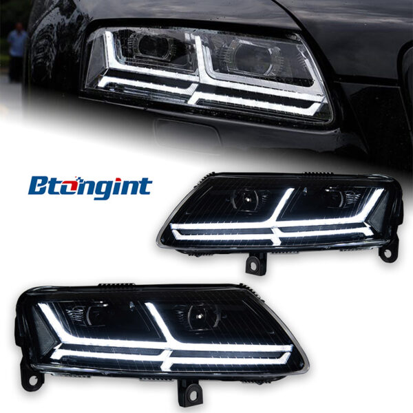 For 2005‑2011 Audi A6L C6 Headlight Assembly Retrofit, Scanning Sequential DRL, LED Projector Head Lamp