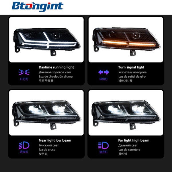 For 2005‑2011 Audi A6L C6 Headlight Assembly Retrofit, Scanning Sequential DRL, LED Projector Head Lamp