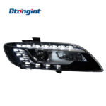 For 2006‑2009 Audi Q7 Headlight Assembly Retrofit, LED Eyebrow DRL, Bi‑Xenon Projector Head Lamp