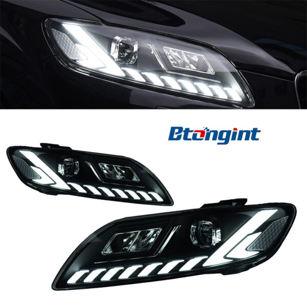 For 2006‑2015 Audi Q7 Headlight Assembly Retrofit, LED DRL, Laser Projector Headlamp, Sequential Turn Signal
