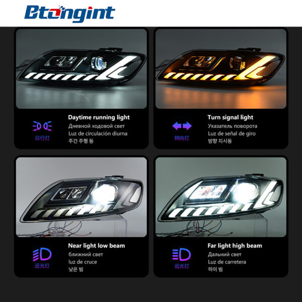 For 2006‑2015 Audi Q7 Headlight Assembly Retrofit, LED DRL, Laser Projector Headlamp, Sequential Turn Signal