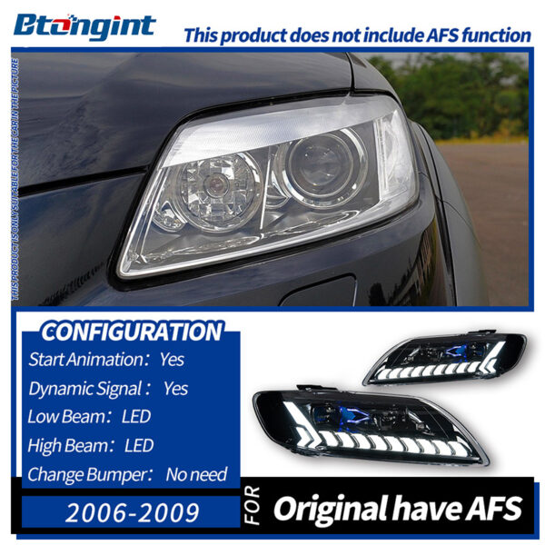 For 2006‑2015 Audi Q7 Headlight Assembly Retrofit, LED Laser Projector Headlamp, DRL & Sequential Turn Signal