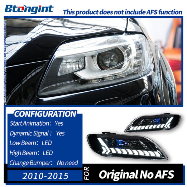 For 2006‑2015 Audi Q7 Headlight Assembly Retrofit, LED Laser Projector Headlamp, DRL & Sequential Turn Signal