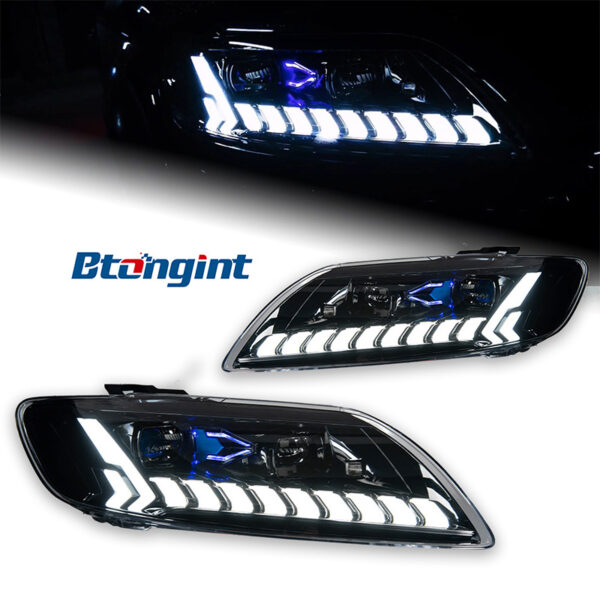 For 2006‑2015 Audi Q7 Headlight Assembly Retrofit, LED Laser Projector Headlamp, DRL & Sequential Turn Signal