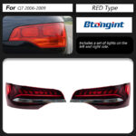 For 2006‑2015 Audi Q7 Retrofit Through‑Type Tail Light Assembly, Old‑to‑New Full‑LED Sequential Running Turn Signal Rear Lamp