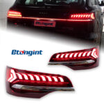 For 2006‑2015 Audi Q7 Retrofit Through‑Type Tail Light Assembly, Old‑to‑New Full‑LED Sequential Running Turn Signal Rear Lamp