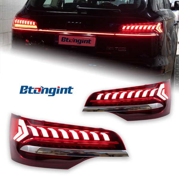 For 2006‑2015 Audi Q7 Retrofit Through‑Type Tail Light Assembly, Old‑to‑New Full‑LED Sequential Running Turn Signal Rear Lamp