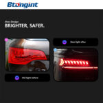 For 2006‑2015 Audi Q7 Retrofit Through‑Type Tail Light Assembly, Old‑to‑New Full‑LED Sequential Running Turn Signal Rear Lamp