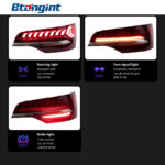 For 2006‑2015 Audi Q7 Retrofit Through‑Type Tail Light Assembly, Old‑to‑New Full‑LED Sequential Running Turn Signal Rear Lamp