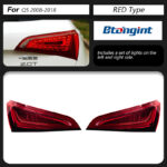 For 2008‑2017 Audi Q5 Old‑to‑New Upgrade Tail Light Assembly, LED Light Guide Running & Brake Rear Lamp