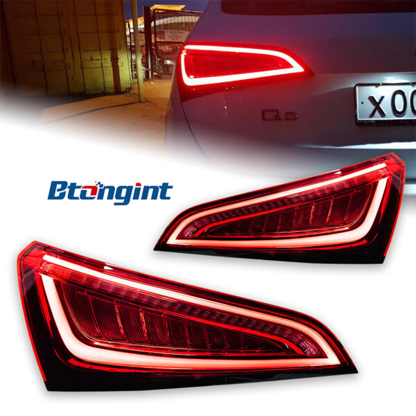 For 2008‑2017 Audi Q5 Old‑to‑New Upgrade Tail Light Assembly, LED Light Guide Running & Brake Rear Lamp