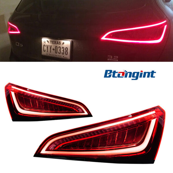 For 2008‑2017 Audi Q5 Old‑to‑New Upgrade Tail Light Assembly, LED Light Guide Running & Brake Rear Lamp