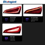 For 2008‑2017 Audi Q5 Old‑to‑New Upgrade Tail Light Assembly, LED Light Guide Running & Brake Rear Lamp