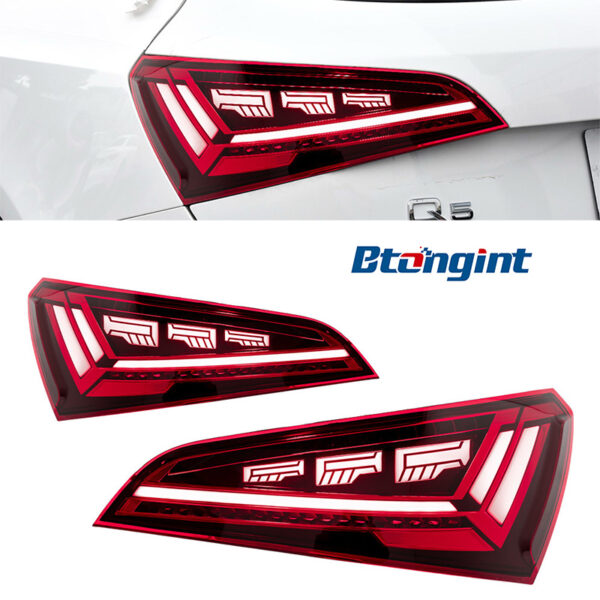 For 2008‑2017 Audi Q5 Tail Light Assembly Old‑to‑New Upgrade, LED Sequential Turn Signal & Light‑Guide DRL Rear Lamp