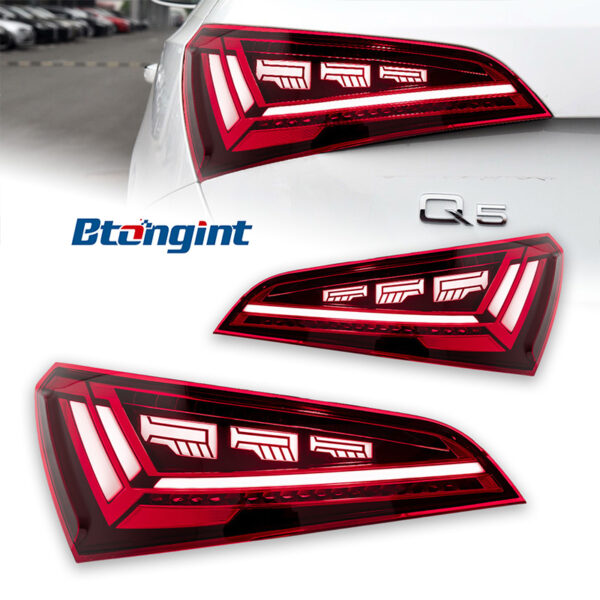 For 2008‑2017 Audi Q5 Tail Light Assembly Old‑to‑New Upgrade, LED Sequential Turn Signal & Light‑Guide DRL Rear Lamp