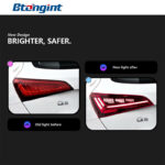 For 2008‑2017 Audi Q5 Tail Light Assembly Old‑to‑New Upgrade, LED Sequential Turn Signal & Light‑Guide DRL Rear Lamp