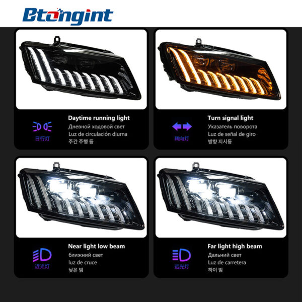 For 2008‑2018 Audi Q5 Headlight Assembly Retrofit, LED Laser Projector Headlamp, Sequential Turn Signal