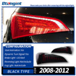 For 2008‑2018 Audi Q5 Tail Light Assembly Retrofit, Q7‑Style Dynamic Sequential LED Turn Signal Rear Lamp