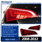 For 2008‑2018 Audi Q5 Tail Light Assembly Retrofit, Q7‑Style Dynamic Sequential LED Turn Signal Rear Lamp