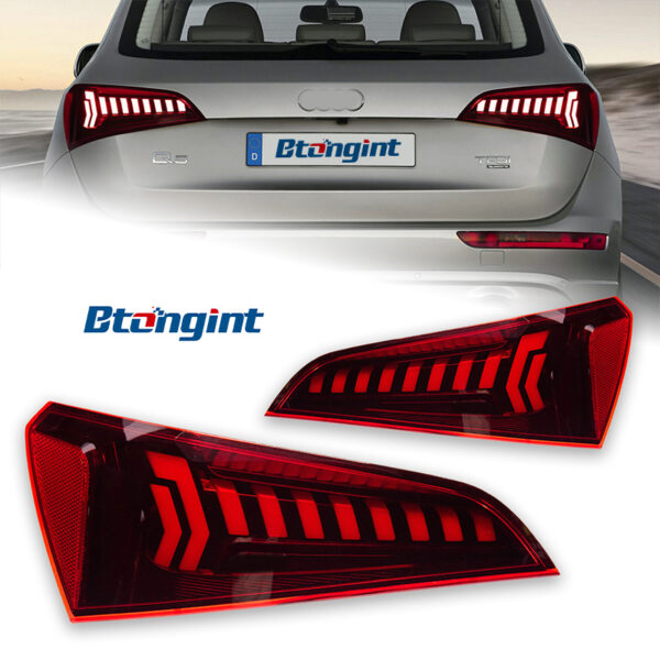 For 2008‑2018 Audi Q5 Tail Light Assembly Retrofit, Q7‑Style Dynamic Sequential LED Turn Signal Rear Lamp