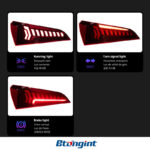 For 2008‑2018 Audi Q5 Tail Light Assembly Retrofit, Q7‑Style Dynamic Sequential LED Turn Signal Rear Lamp