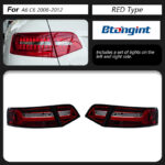 For 2009‑2012 Audi A6L Tail Light Assembly Retrofit, LED Running Light & Sequential Turn Signal Rear Lamp